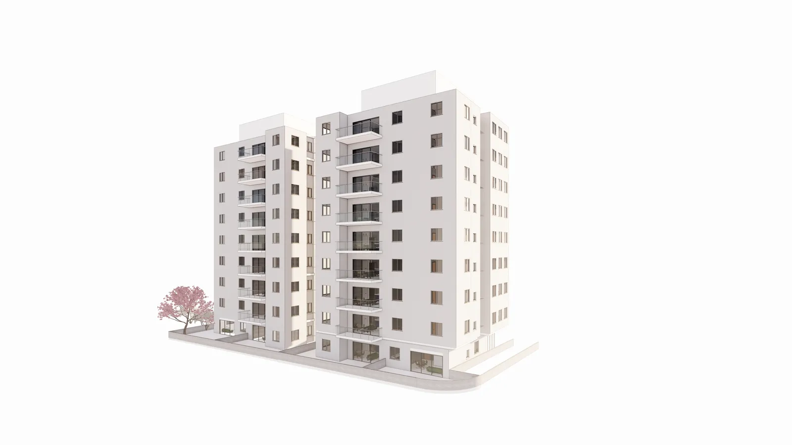 הדמיית בניין מגורים חדש ברחוב בזל בבאר שבע