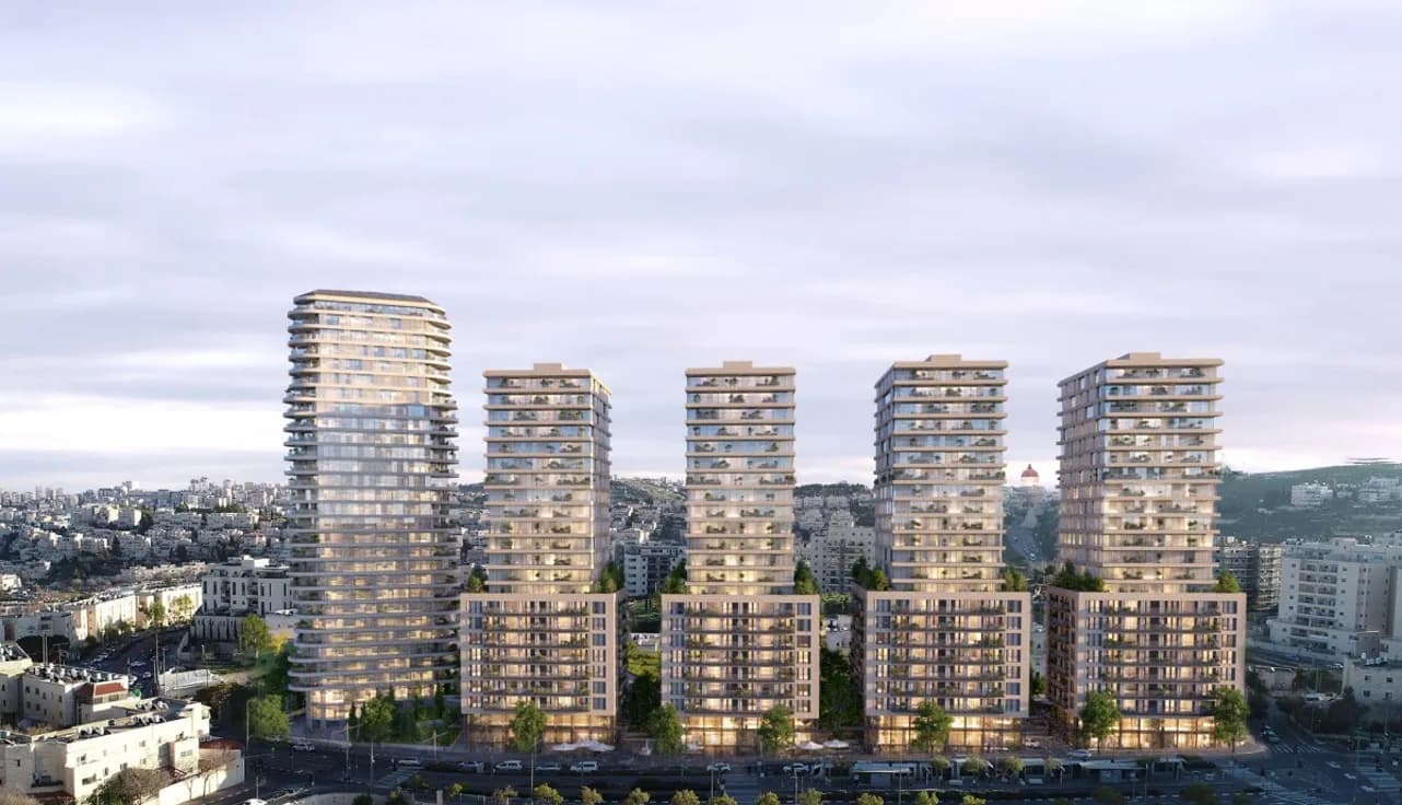 הדמיית מתחם מגורים חדש בשדרות משה דיין 68-82 בירושלים