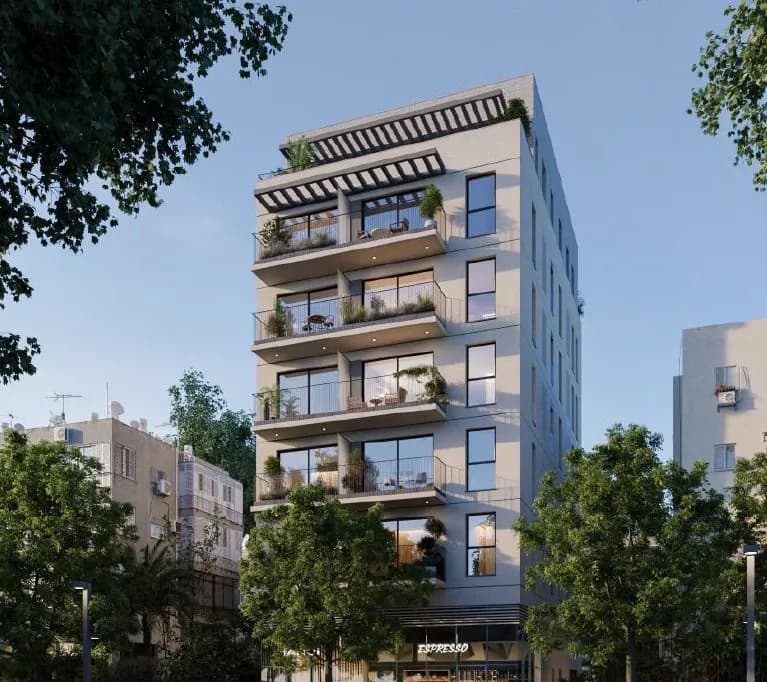 הדמיית בניין מגורים חדש ברחוב ארלוזורוב 68 בתל אביב