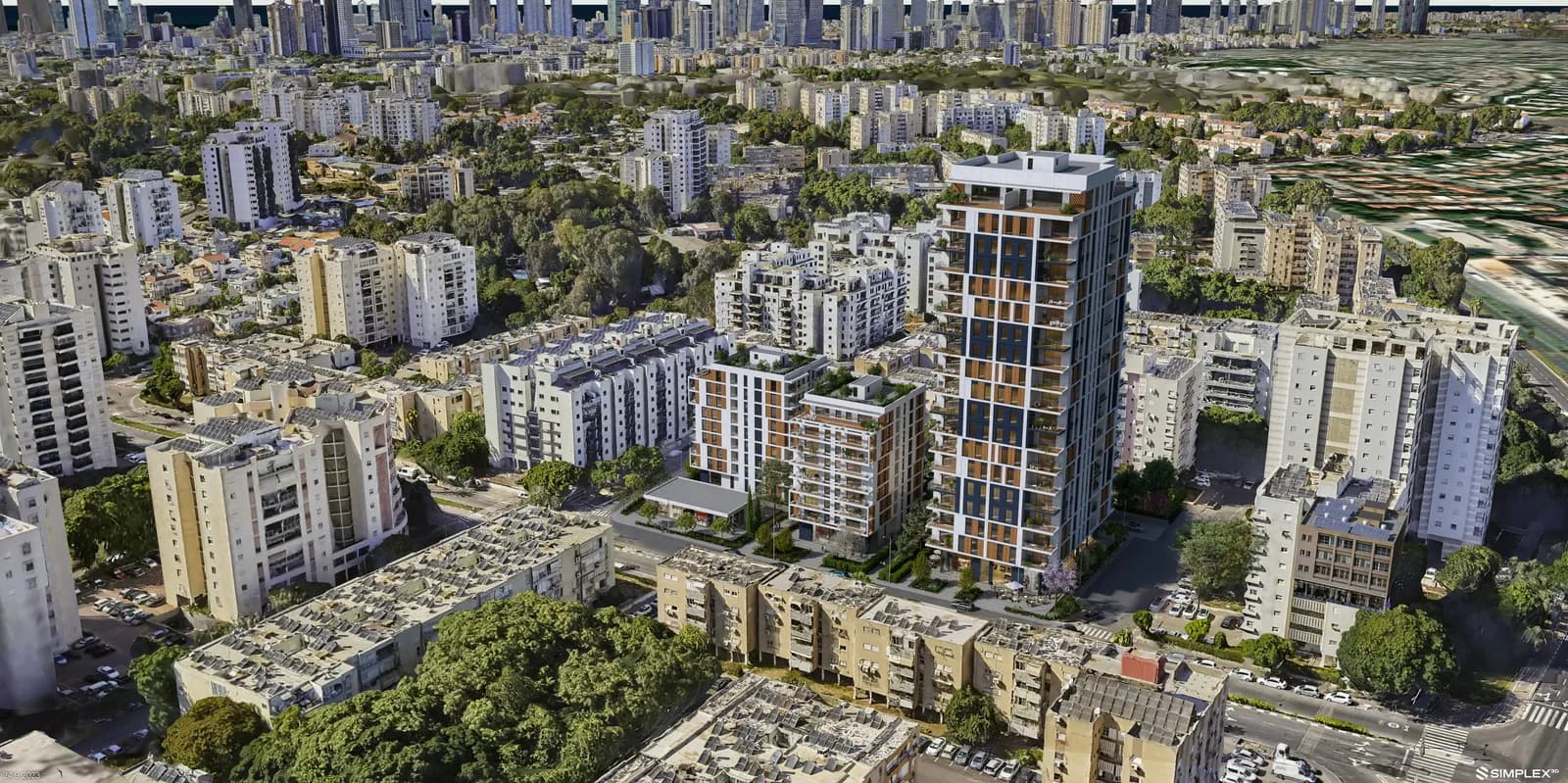 הדמיית בניין מגורים חדש ברחוב מח"ל 81-89 בתל אביב