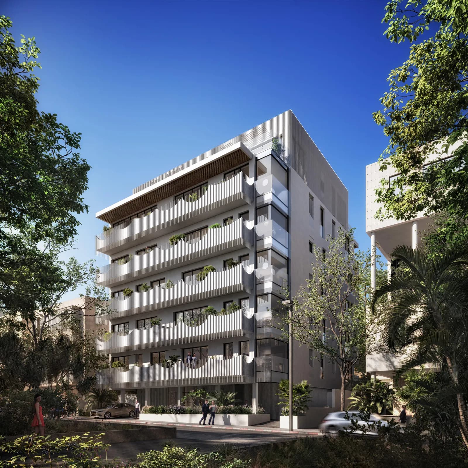 הדמיית מתחם מגורים חדש ברחוב ז'בוטינסקי 31-33 בתל אביב