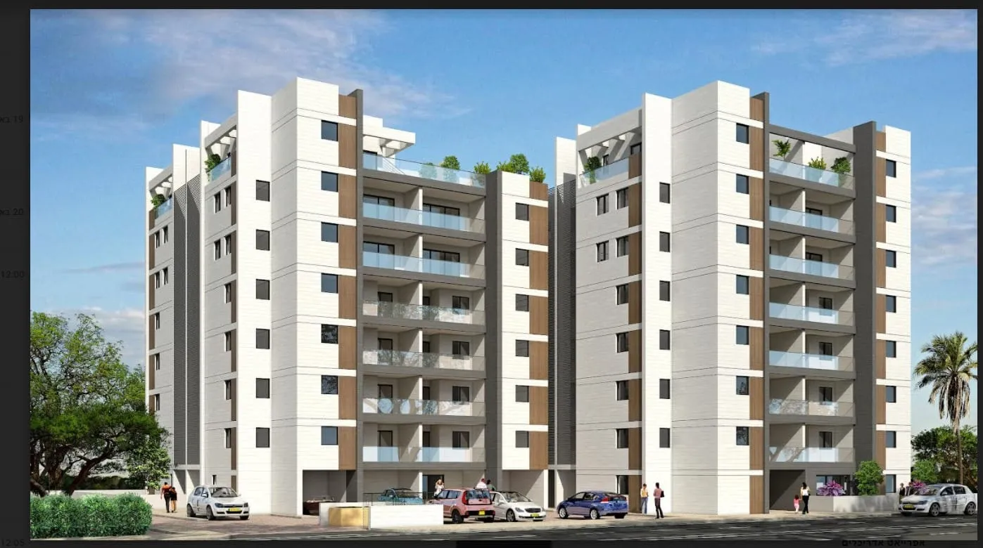 הדמיית בניין מגורים חדש ברחוב הדרור 35-37 ביבנה